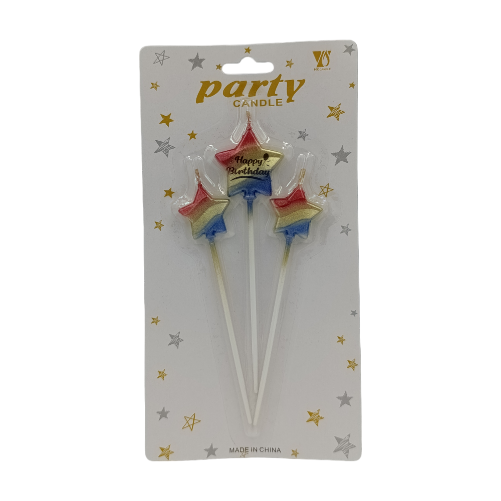 OEMΚεράκια Αστεράκια Χρωματιστά 3Τμχpapell.gr