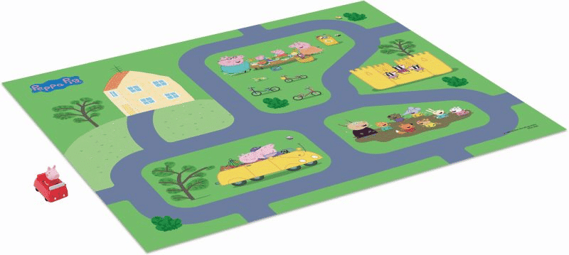 Peppa Pig Megamat Τσοχινο Χαλακι Με Οχημα Peppa