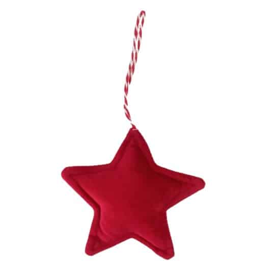 Χριστουγεννιατικο Στολιδι Κρεμαστο Κοκκινο Βελουδινο Αστερι- Ελατο 12Χ12Χ2Cm