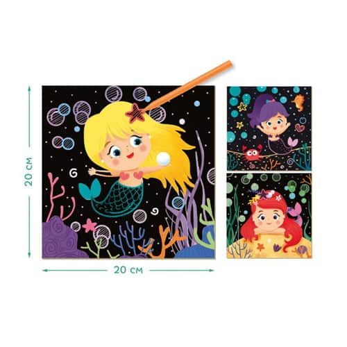 Scratch Set Mermaid – Σετ Ζωγραφικη Με Ξυστο Γοργονες Do300216