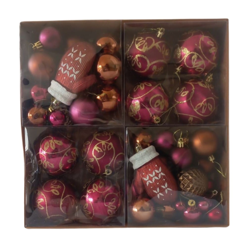 TrademarktΧριστουγεννιατικα Στολιδια Μπρονζε/Μωβ Διαφορα Σχεδια 8 Εκ 16 Τμχpapell.gr