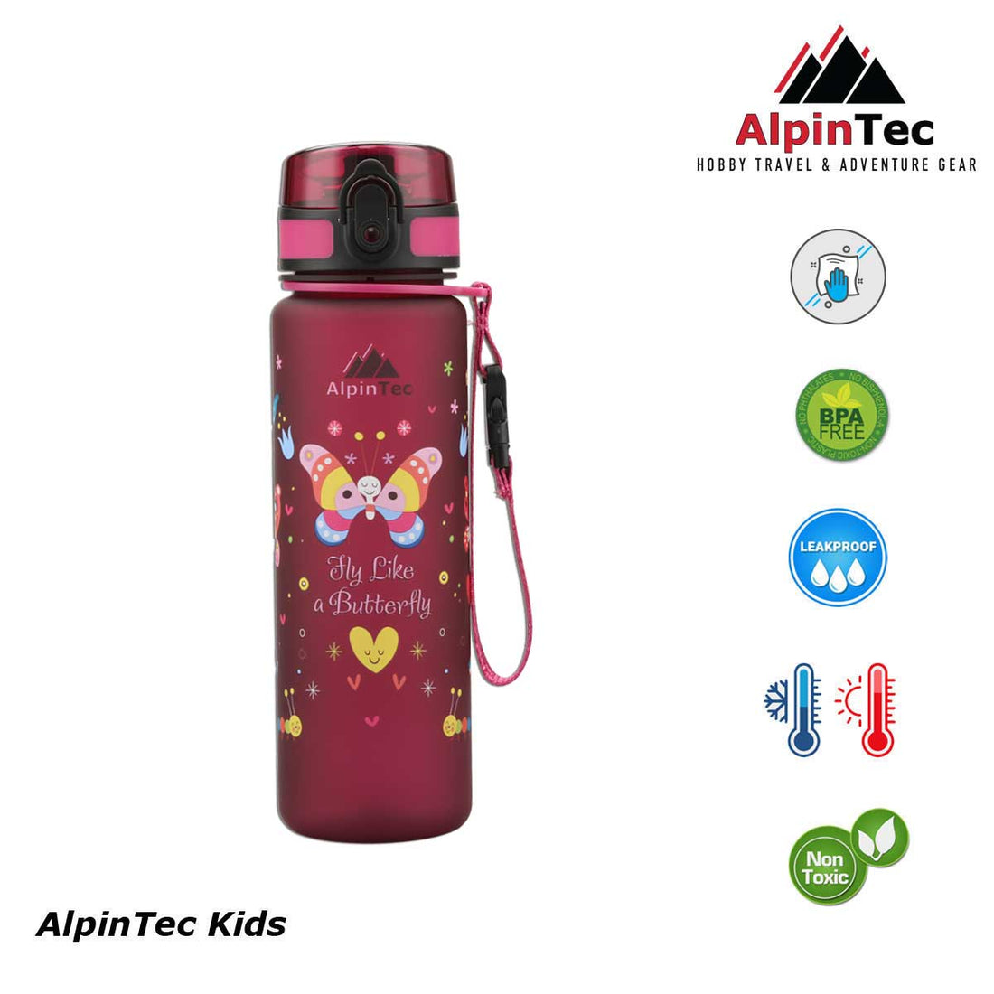 Alpintec Παγουρι Kids 500Ml Rasberry Butterfly