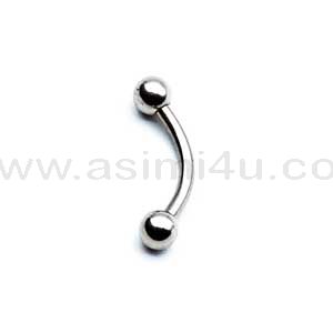 ASIMIΣκουλαρικι Micro Banana 8Mm Με Μπιλιες Surgical Steel 316Lpapell.gr