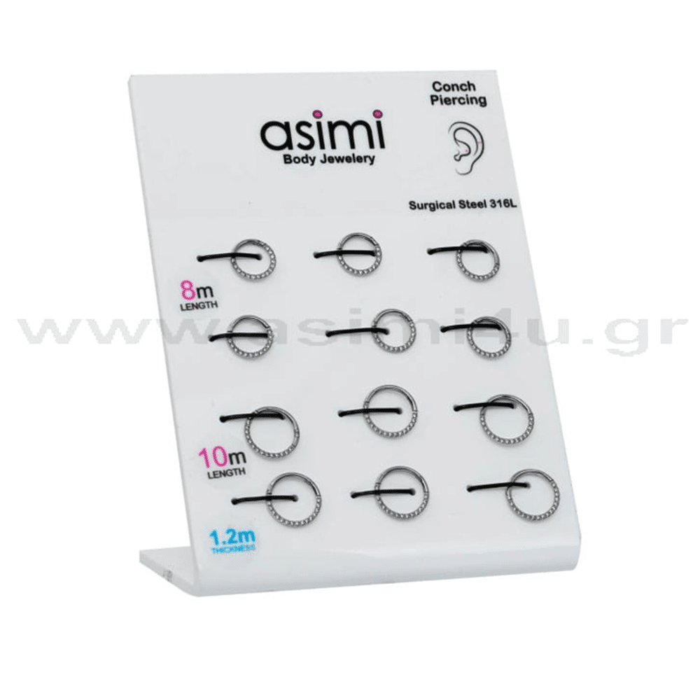 Hinged Segment Ring Septum 8/10Mm With Zircon Surgical Steel 316L
