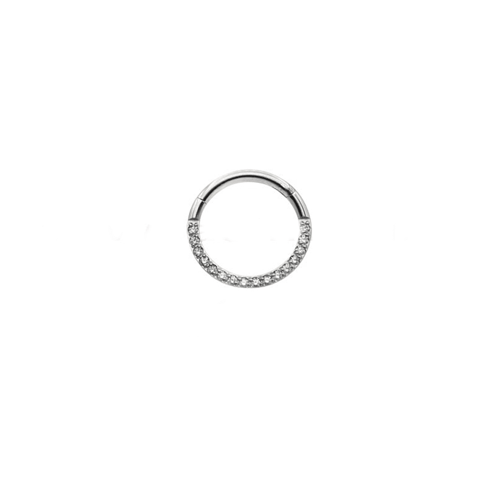 Hinged Segment Ring Septum 8/10Mm With Zircon Surgical Steel 316L