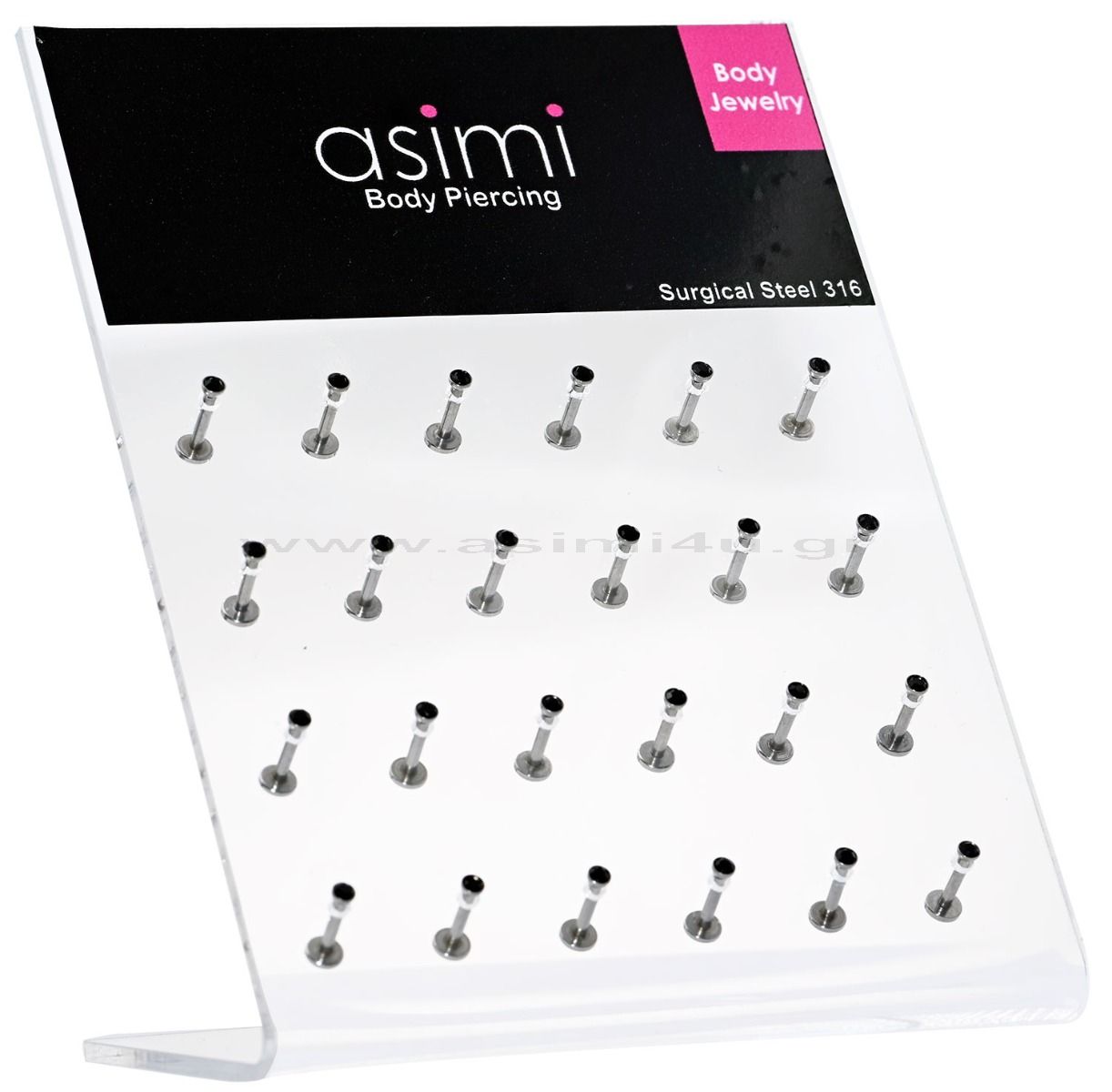 Σκουλαρικι Χειλιου Με Μαυρη Πετρα 2.5Mm