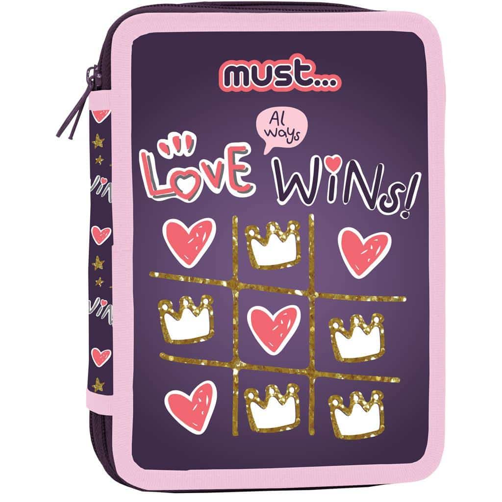 MUSTΣχολικη Κασετινα Διπλη Γεματη Must Love Winspapell.gr