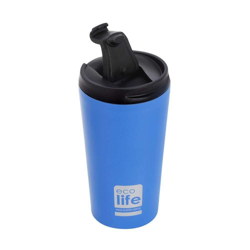 Ecolife Coffee Thermos Απο Ανοξείδωτο Ατσάλι Sky Blue 370 ml