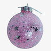 TrademarktΧριστουγεννιατικη Μπαλα Δεντρου Ροζ Glitter Ασημι Αστεριαpapell.gr