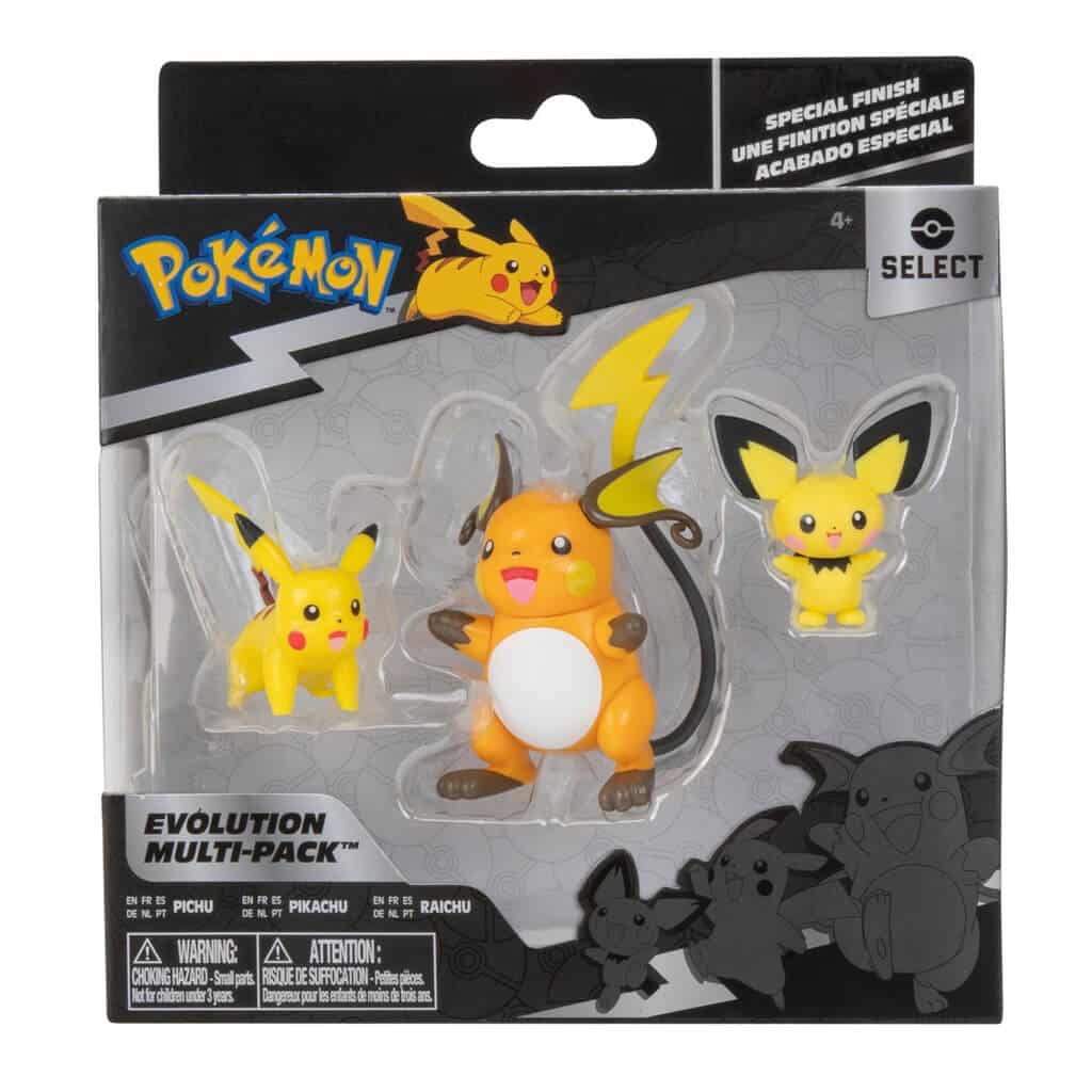 Pokemon Φιγουρες Εξελιξης Pichu, Pikachu, Raichu – Jazwares