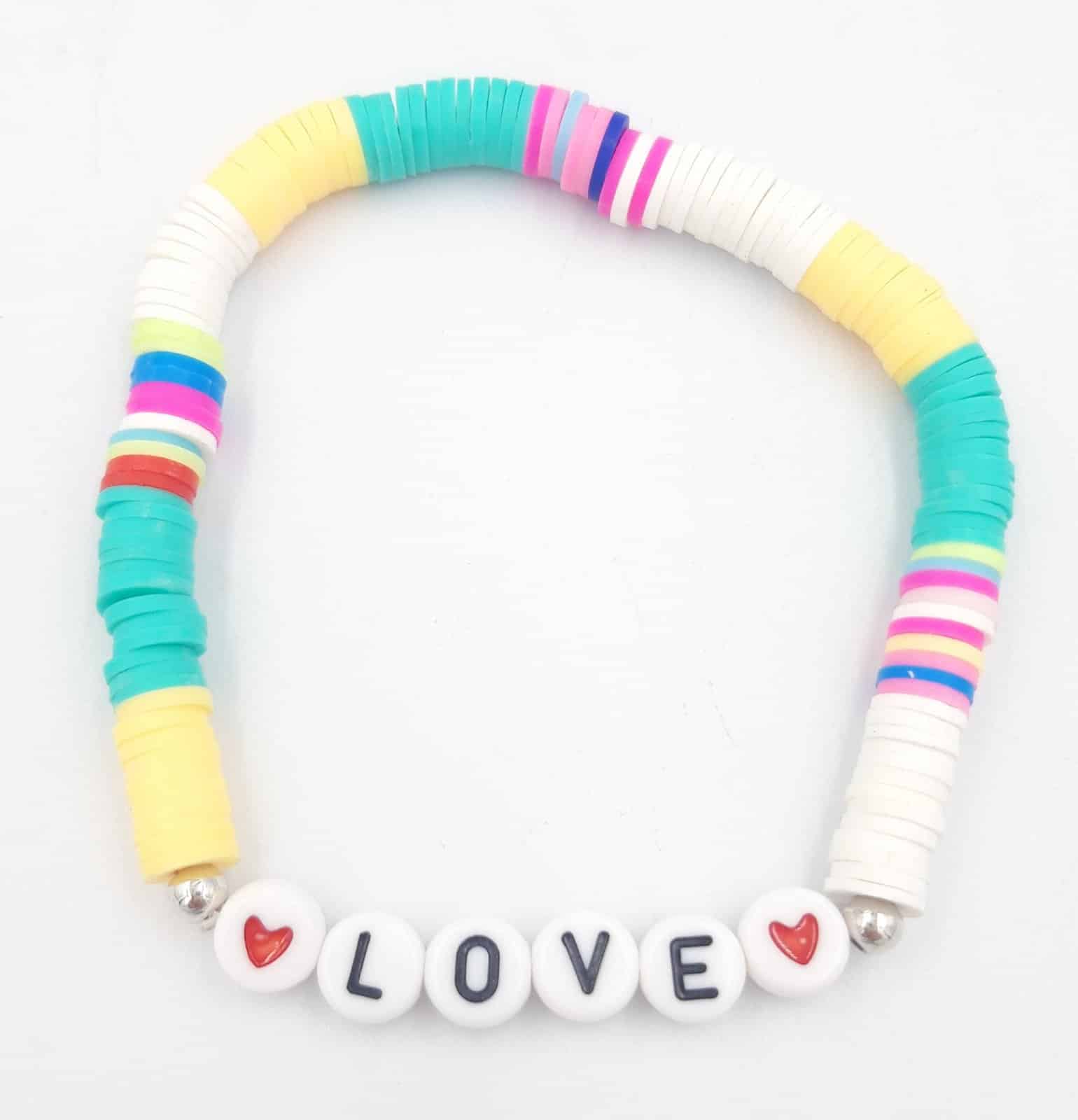 Βραχιολακι Love Με Πολυχρωμες Χαντρες