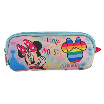 Σχολικη Κασετινα Βαρελακι Disney Minnie Mouse I Love Rainbow Must 2 Θηκες
