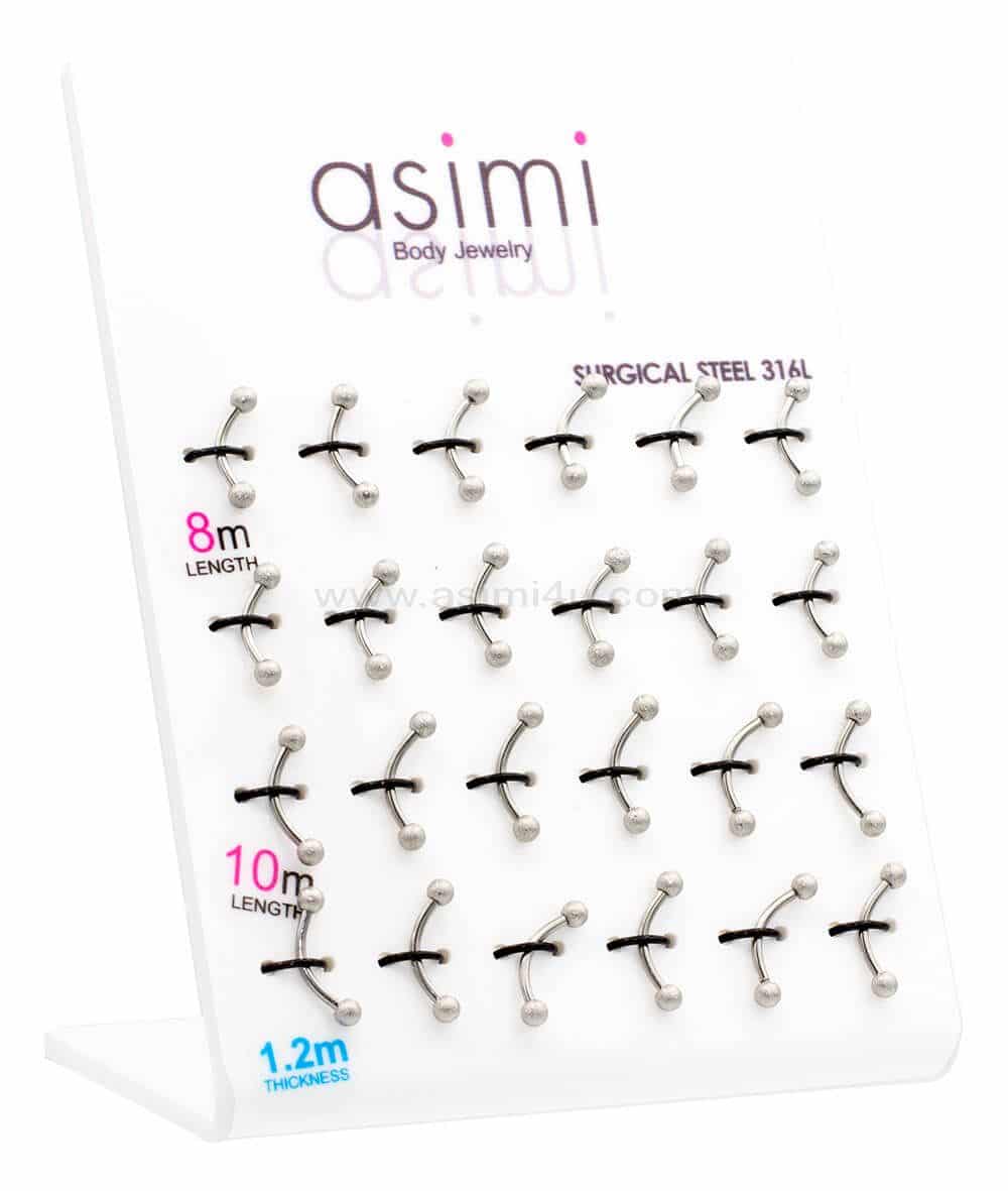 AsimiΣκουλαρικι Micro Banana 1,2Mm Με Ματ Μπιλιες Surgicalpapell.gr