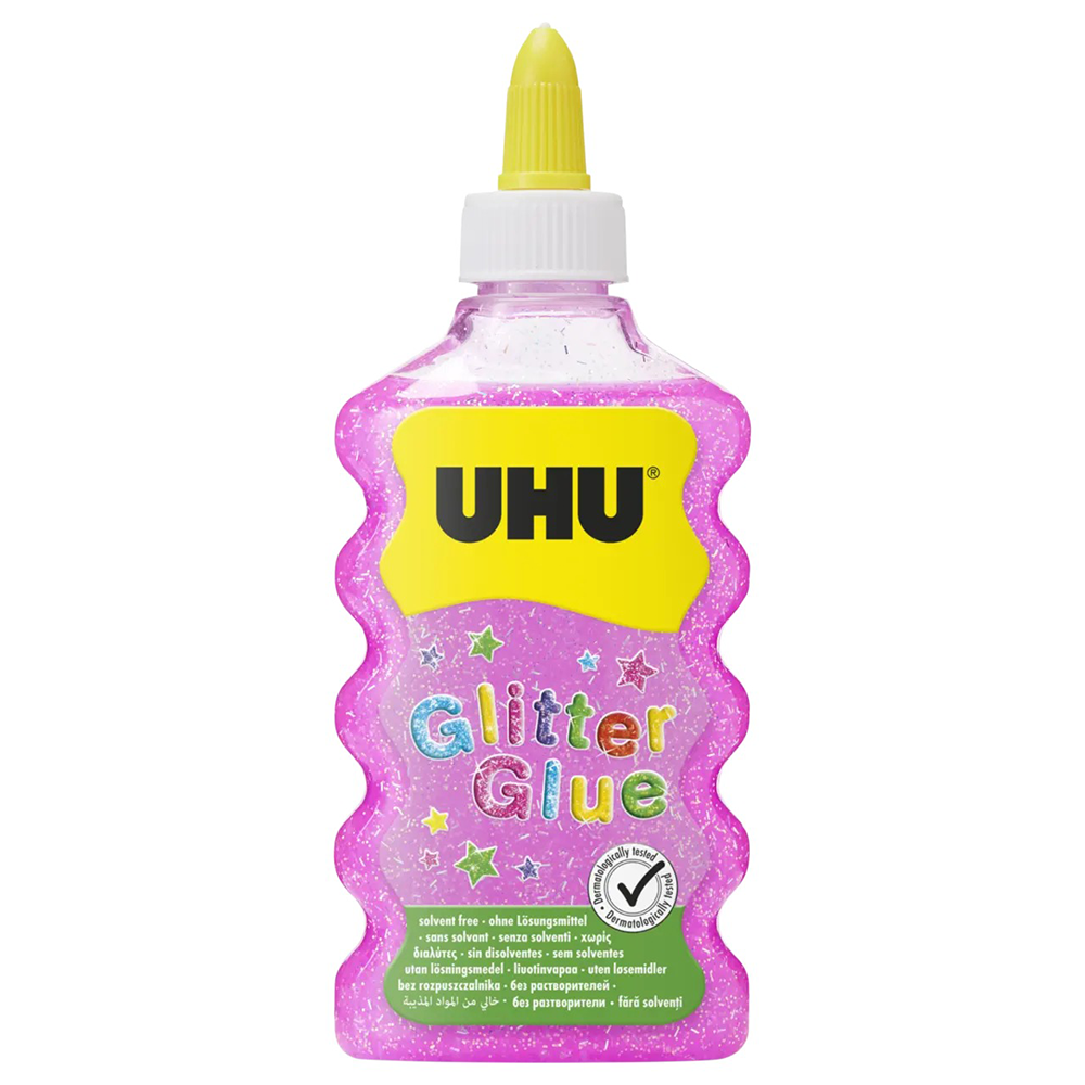 UhuUhu Glitter Glue Ροζ 177 mlpapell.gr