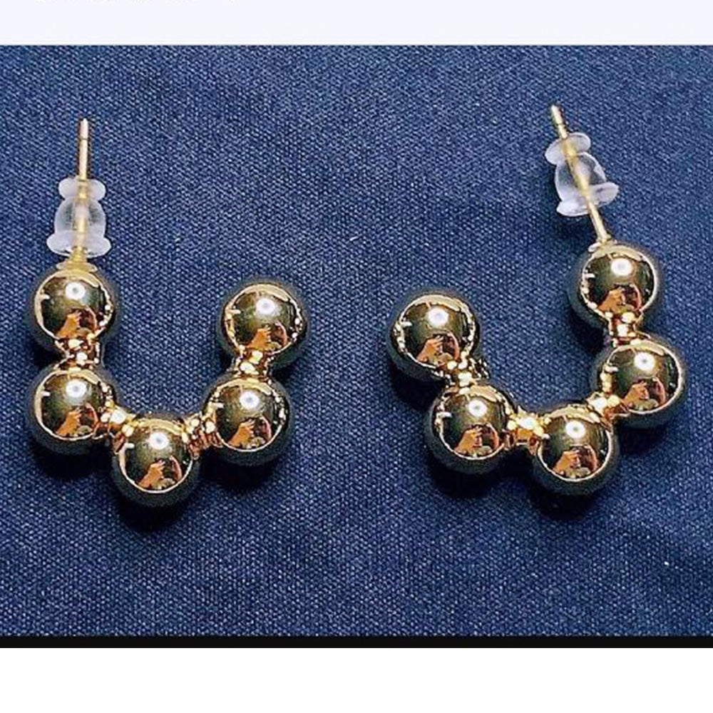 Σκουλαρικια Ασημενια Χρυσα Μπιλιες