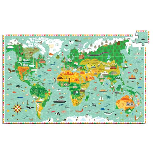 Djeco Puzzle Παρατήρησης Παγκόσμιος Χάρτης – 200 Τεμάχια