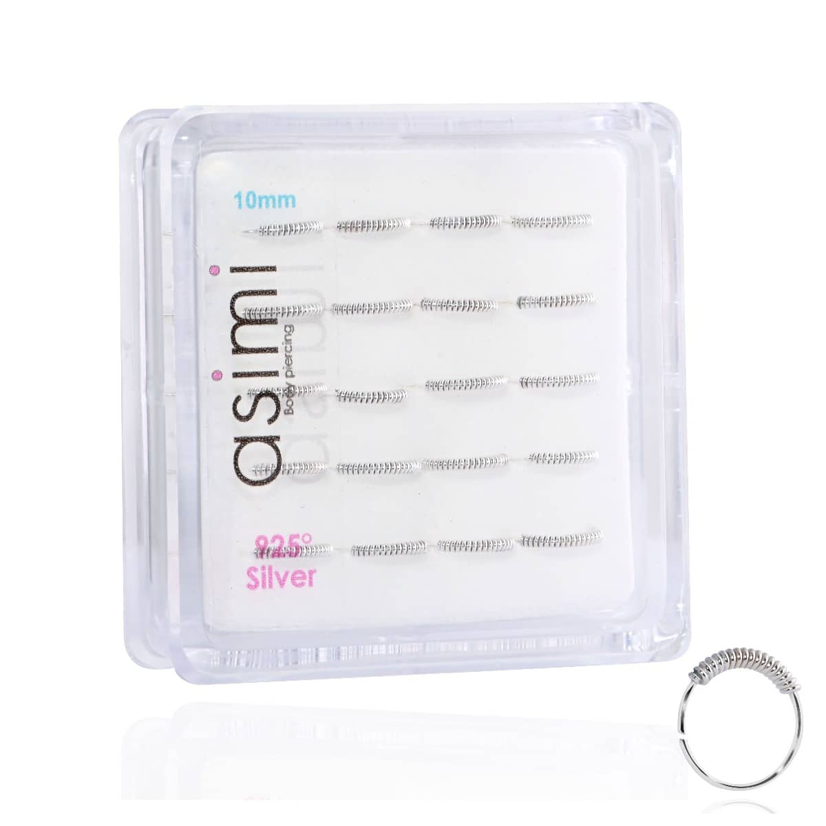 Ασημενιος Κρικος Μυτης Σπιραλ 10Mm