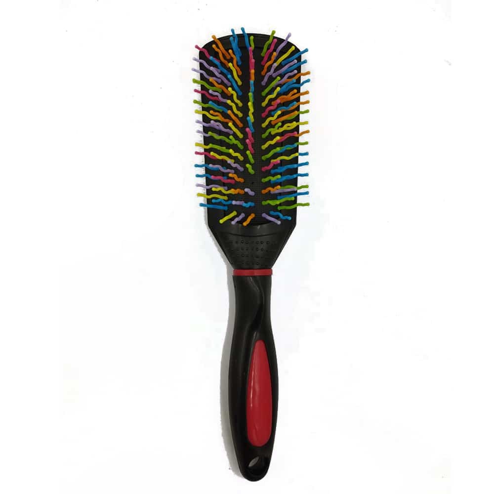 Βουρτσα Ορθογωνια Μαυρη Με Πολυχρωμα Δοντια