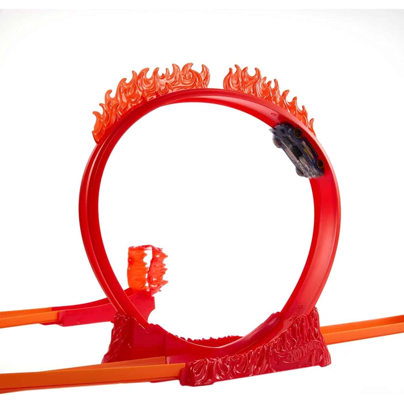 Mattel Hot Wheels Track Set, Fire-Themed Ultimate Set And 1 Car, 16 Track-Building Stunting Components