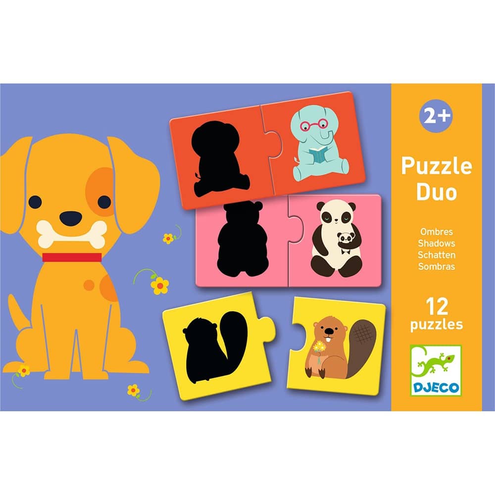 Djeco 12 Puzzle Με 2 Κομματια 'Το Ζωακι Και Η Σκια Του'