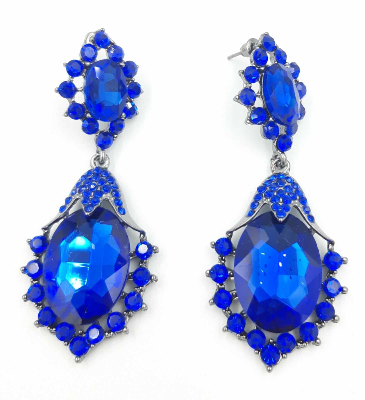 Σκουλαρικια Κρεμαστα Με Διπλο Πετραδι 7Cm