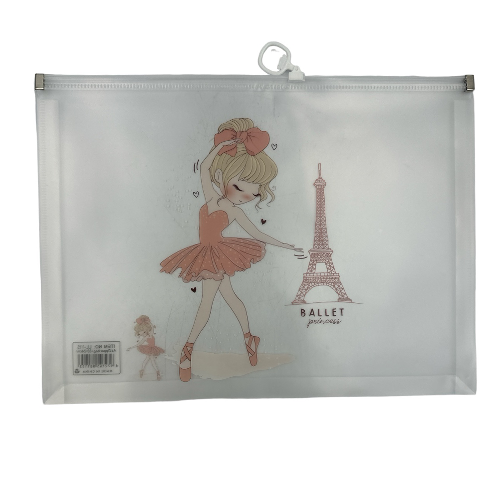OEMΦάκελος Με Zip Μπαλαρίνα 3 Σχέδια 33χ24 εκpapell.gr