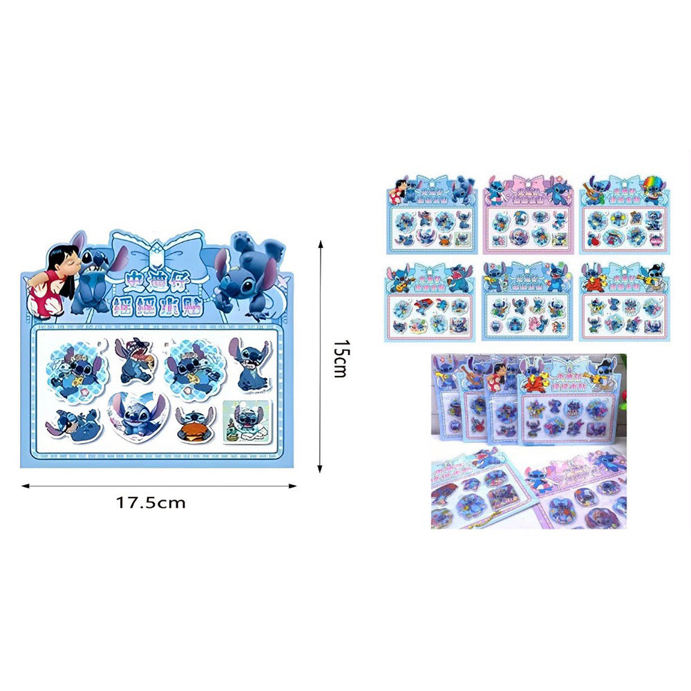 Αυτοκόλλητα Με Νερό Stitch Σε Καρτέλα 17.5χ15 εκ 6 Σχέδια - 1 Τμχ