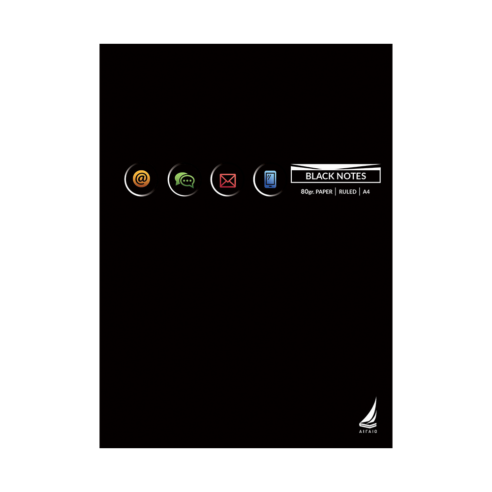 ΑΙΓΑΙΟΑιγαίο Τετράδιο Σπιράλ ''Black Notes''papell.gr