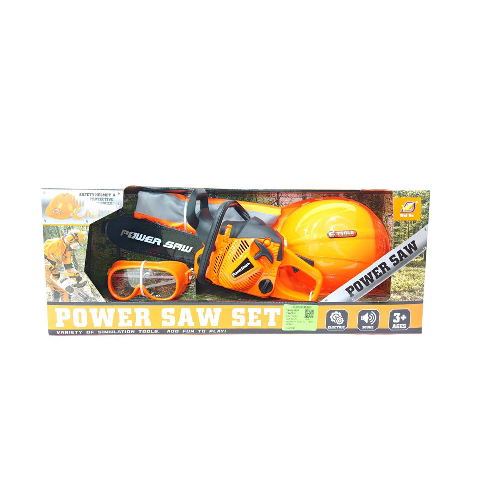 Αλυσοπρίονο Μπαταρίας Με Κράνος Γάντια Και Προστατευτικά Γυαλία