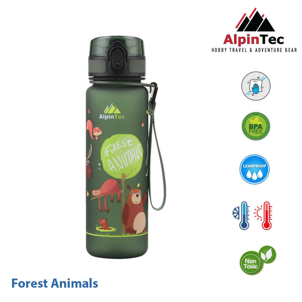 ALPINTECAlpintec Παγουρι Kids 500Ml Dark Green Forest Animalspapell.gr