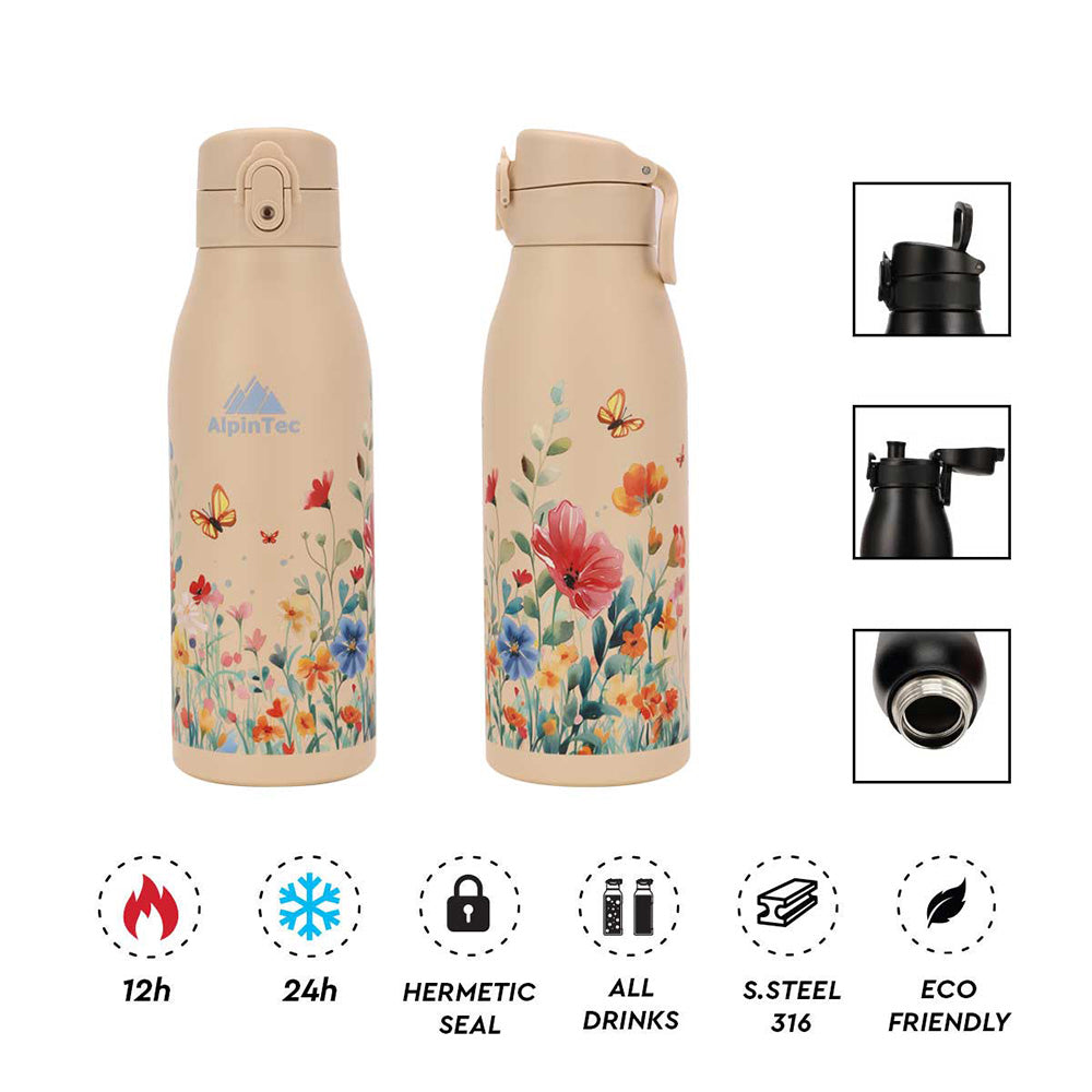 Alpintec Θερμός Fellow 2 Print Ανοξείδωτος 316/304 600ml – Flower