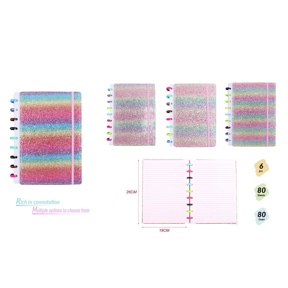 Alsuomi Σημειωματάριο Σπιράλ Glitter Rainbow 26 x 19 εκ 80 Φύλλα – 1 Τμχ