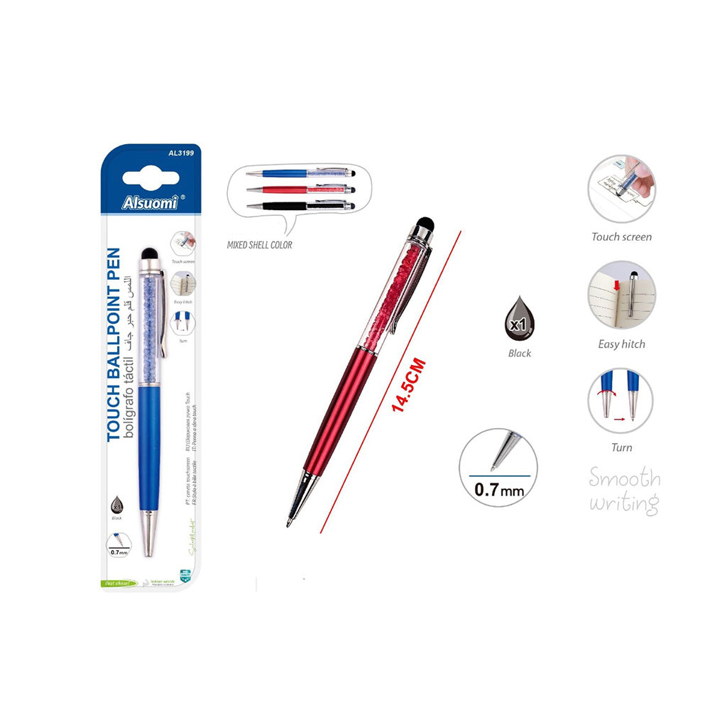 Alsuomi Στυλό με Stylus 0.7mm σε 3 Χρώματα - 1 Τμχ