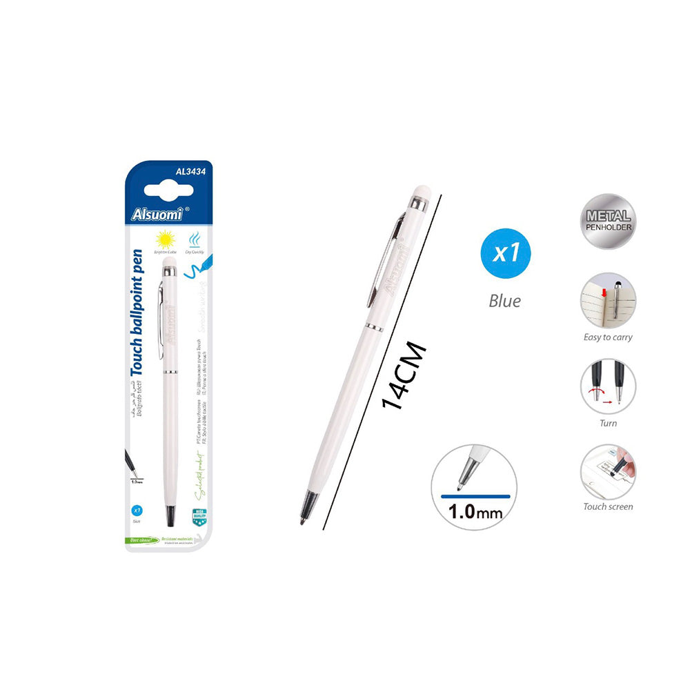 Alsuomi Στυλό με Stylus Λευκό 1.0mm