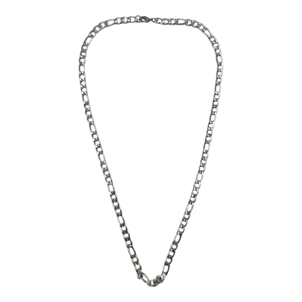 OEMΑλυσίδα Λαιμού Stainless Steel Με Ανόμοιους Κρίκους Ασημίpapell.gr
