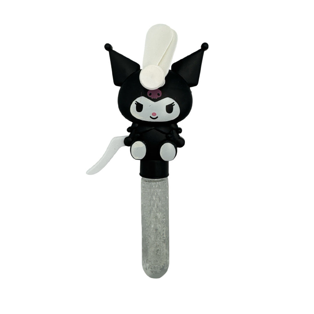 Ανεμιστηράκι Χειρός Με Νερόφουσκα Kuromi 20 εκ 2 Χρώματα - 1 Τμχ