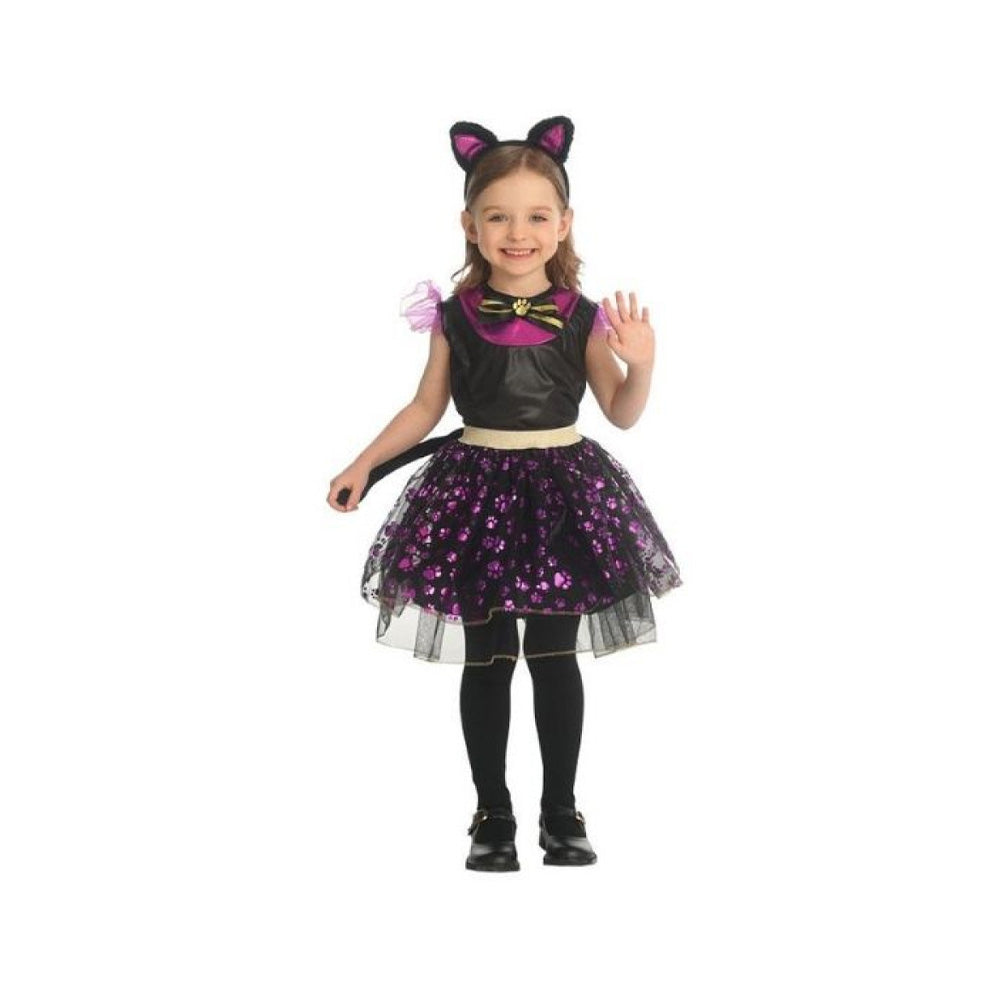 Αποκριάτικη Στολή Παιδική Γάτα Μαύρη Μωβ