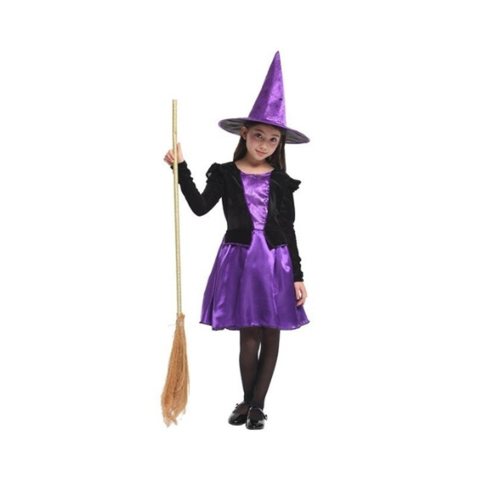 Αποκριάτικη Στολή Παιδική Μαγισσούλα Μωβ Μίντι Φόρεμα