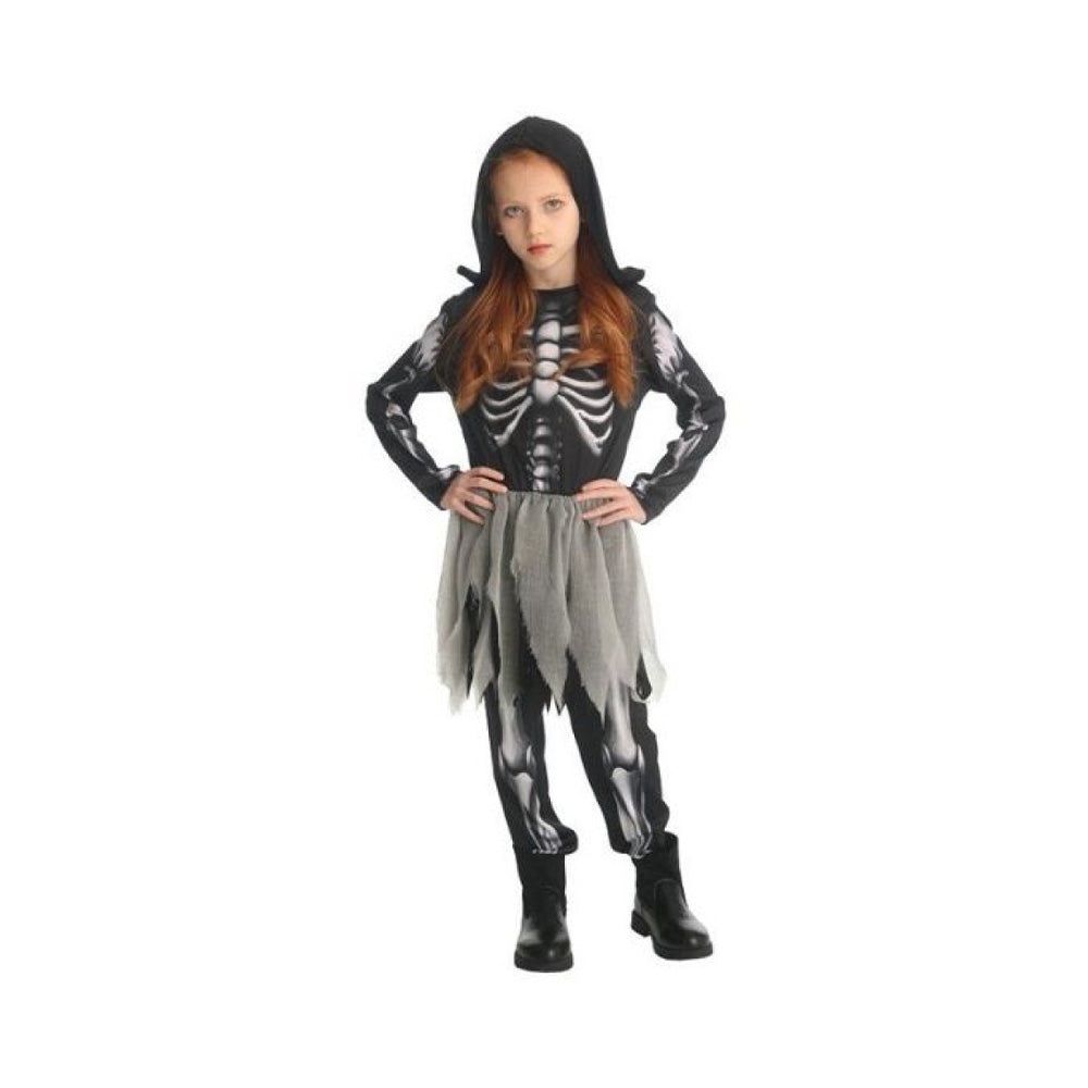 Αποκριάτικη Στολή Παιδική Σκελετός Μαύρη Ολόσωμη 
