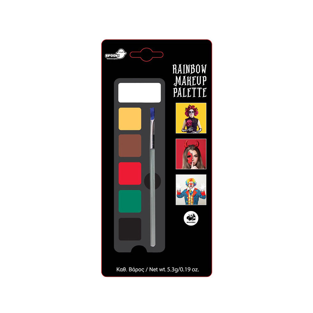 Αποκριάτικη Πολύχρωμη Παλέτα Make Up 5,3gr 6 Χρώματα με Πινέλο