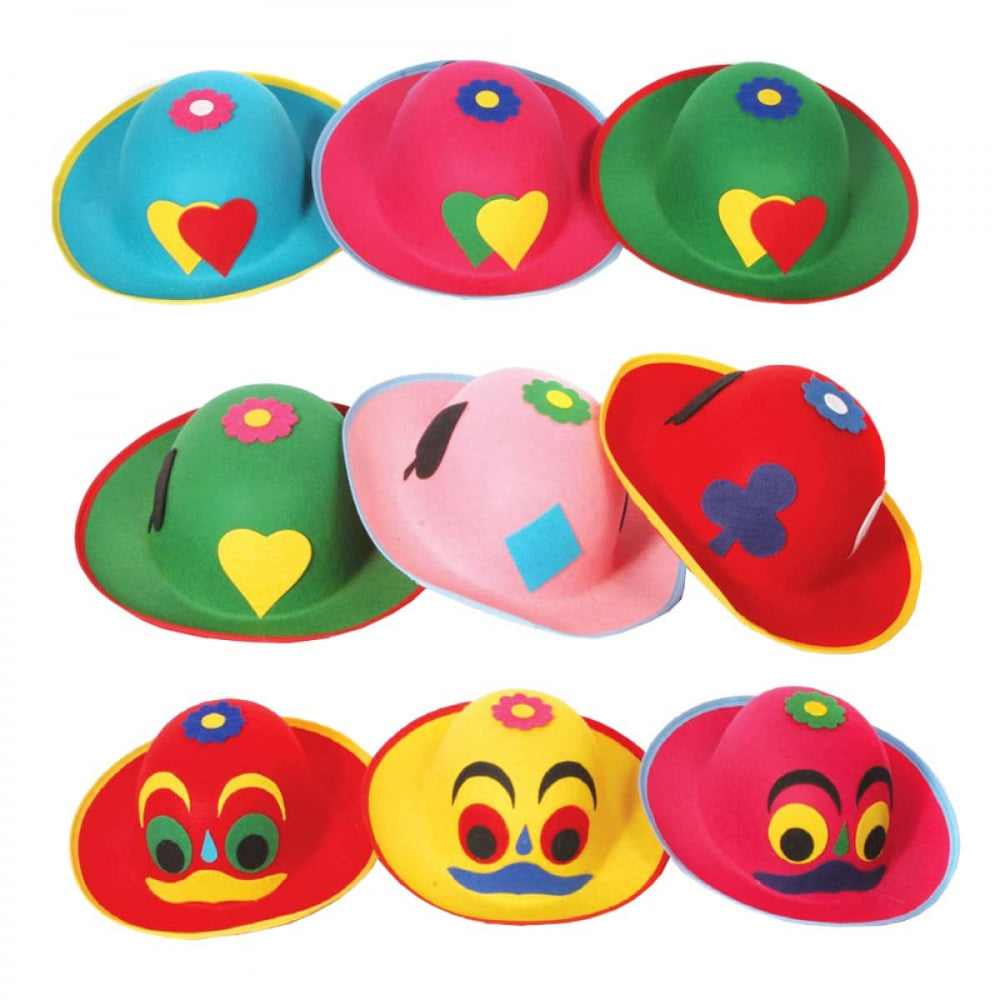 Αποκριάτικο Καπελο Κλόουν Τσόχινο σε Διάφορα Χρώματα - 1 Τμχ