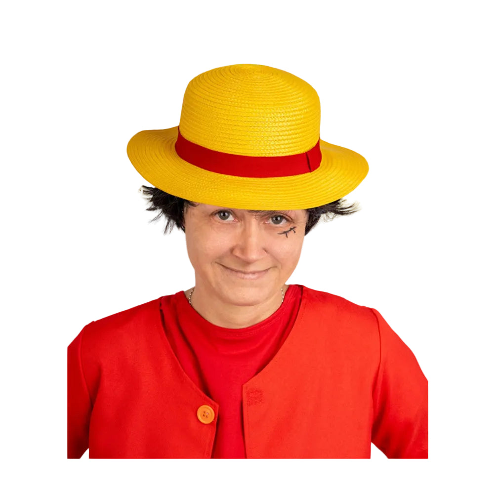 Αποκριάτικο Καπέλο Ψάθινο Κίτρινο Anime