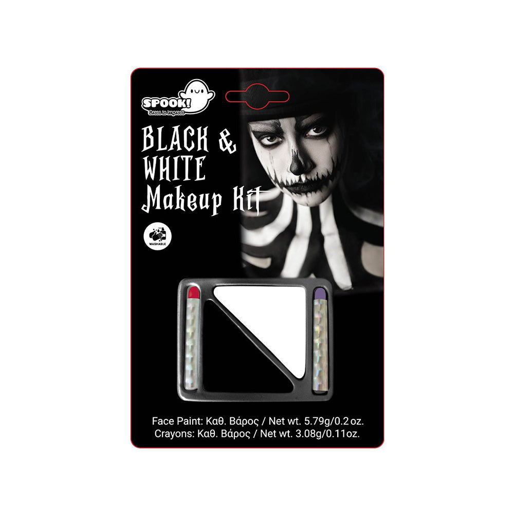 Αποκριάτικο Make Up Kit Λευκό & Μαύρο 5,79gr με Μολύβια 3,08gr