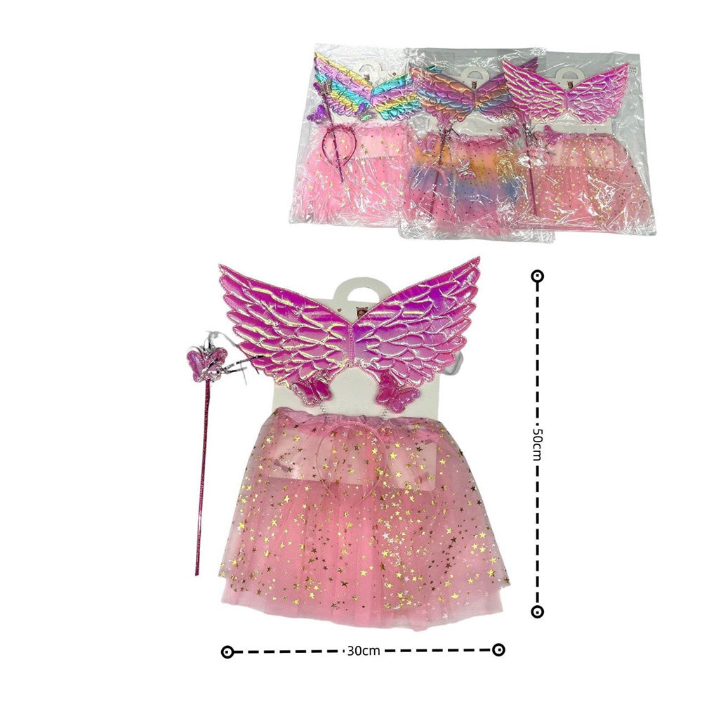 Αποκριάτικο Σετ με Φούστα Φτερά, Στέκα & Ραβδί 50x30εκ – 3 Χρώματα (1 Τεμάχιο)