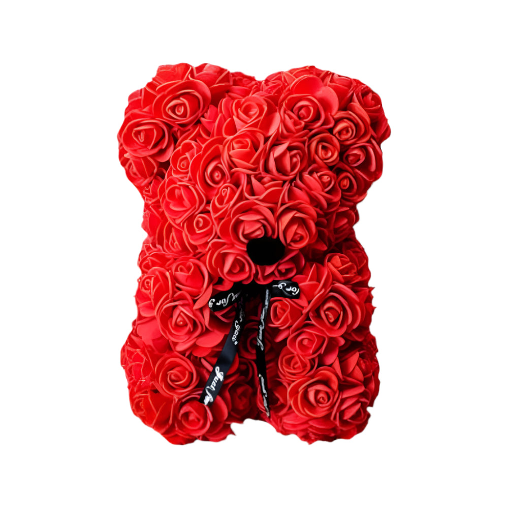 ΟΕΜΔιακοσμητικό Αρκουδάκι Με Τριανταφυλλάκια Καφέ 22Χ15εκpapell.gr