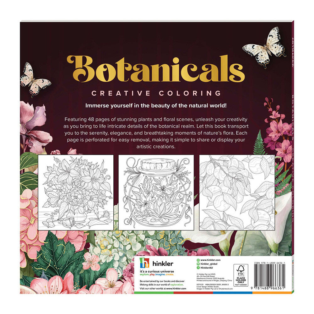 Art Maker Square Colouring Books: Botanicals