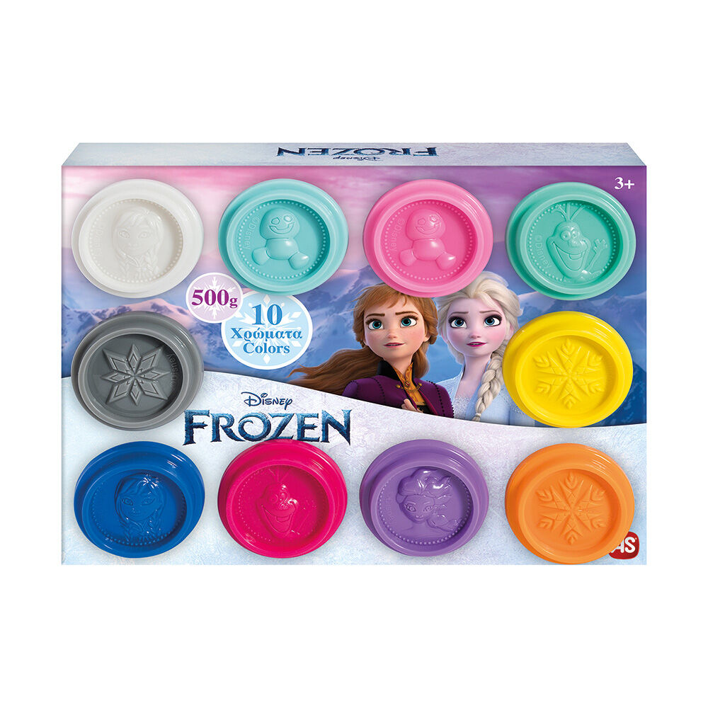 ASAS Πλαστελίνη Disney Frozen Κουτί Με 10 Βαζάκια Και Καπάκια Καλουπάκια 500gr Για 3+ Χρονώνpapell.gr