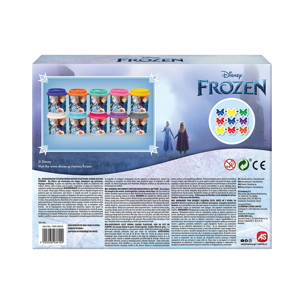 ASAS Πλαστελίνη Disney Frozen Κουτί Με 10 Βαζάκια Και Καπάκια Καλουπάκια 500gr Για 3+ Χρονώνpapell.gr