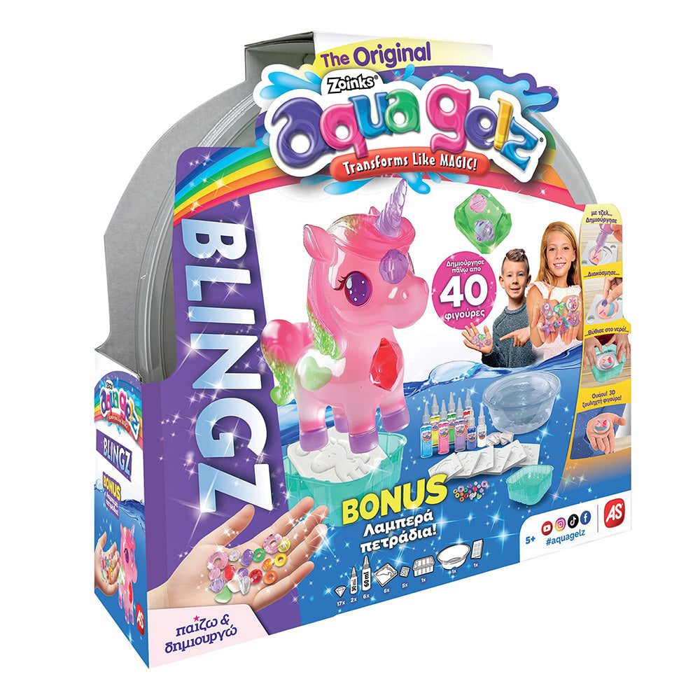 AS Aqua Gelz Blingz De Luxe Playset Σετ Δημιουργίας 40+ Squishy Φιγούρων με Λαμπερά Πετράδια
