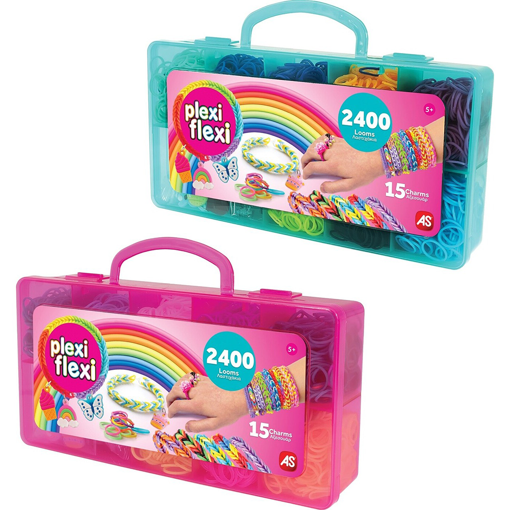 AS Company Plexi Flexi Θήκη με 2400 Λαστιχάκια & 15 Αξεσουάρ 